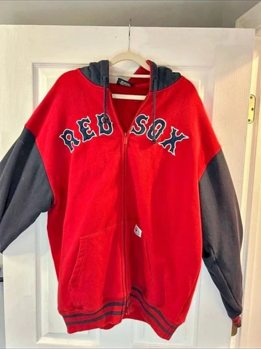 Stitches Boston Red Sox Full-Zip Hoodie Red & Gray Size Large